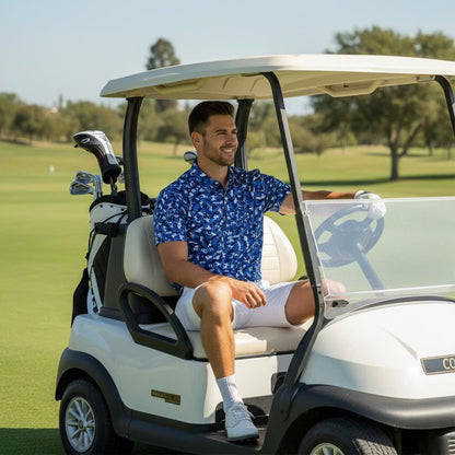 Men’s Athletic Golf Polo 15 – Blue Pin-up Girl Camo Pattern Polo Shirt