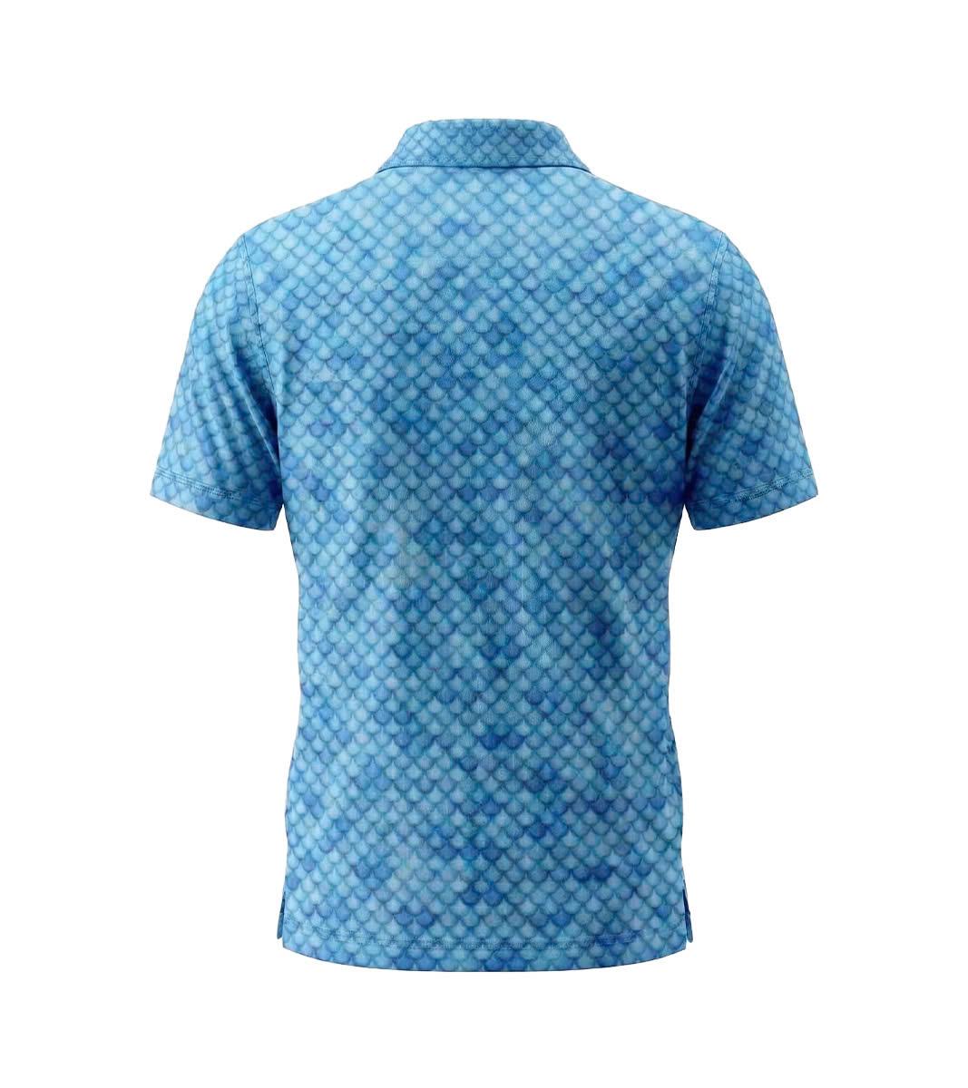 Men’s Athletic Golf Polo 04 – Blue Argyle Diamond Pattern Polo Shirt