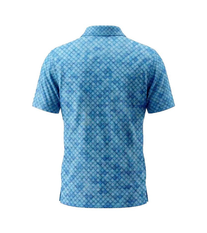 Men’s Athletic Golf Polo 04 – Blue Argyle Diamond Pattern Polo Shirt