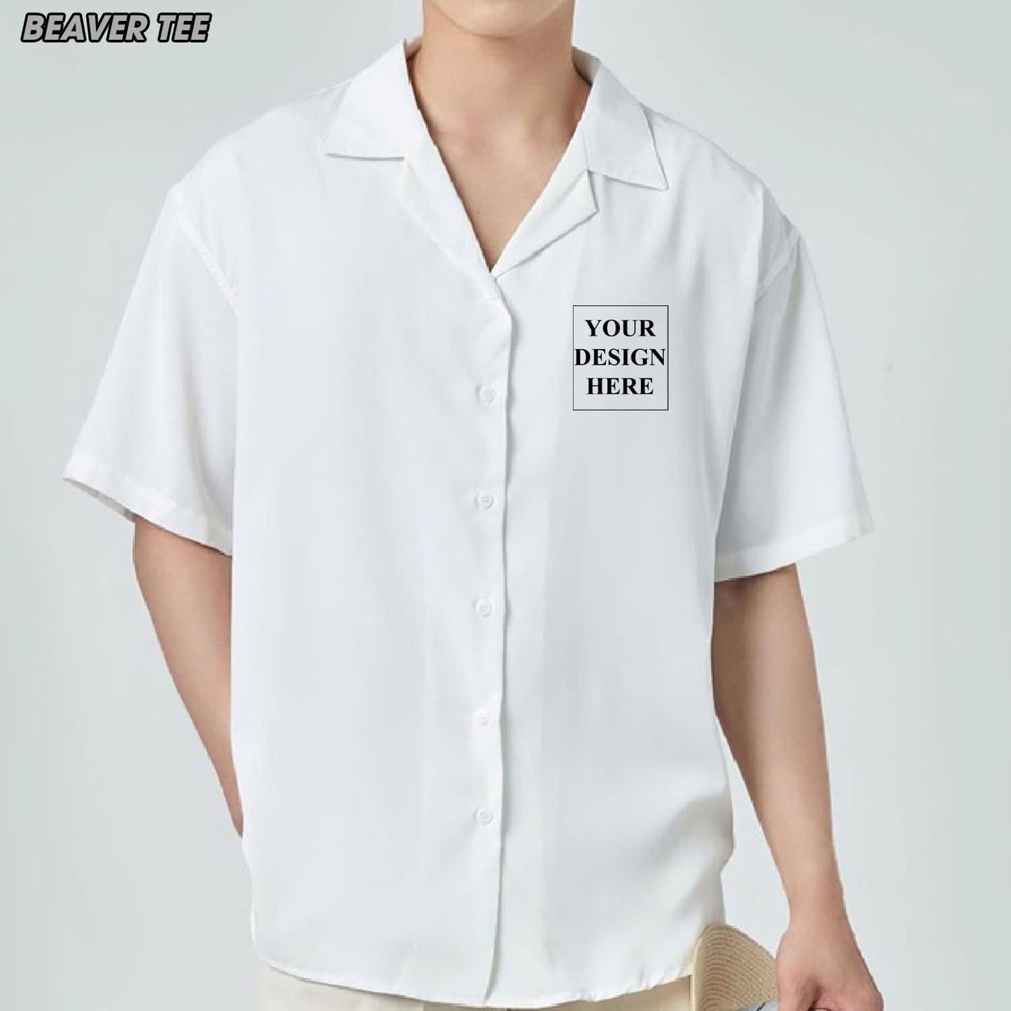 Custom Button-Up Shirt – Personalized Design, Unisex Vacation Wear