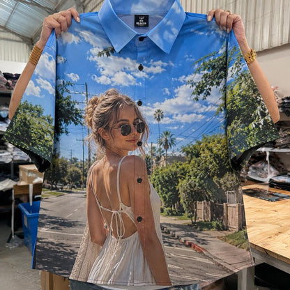 Custom Button-Up Shirt – Personalized Design, Unisex Short Sleeve