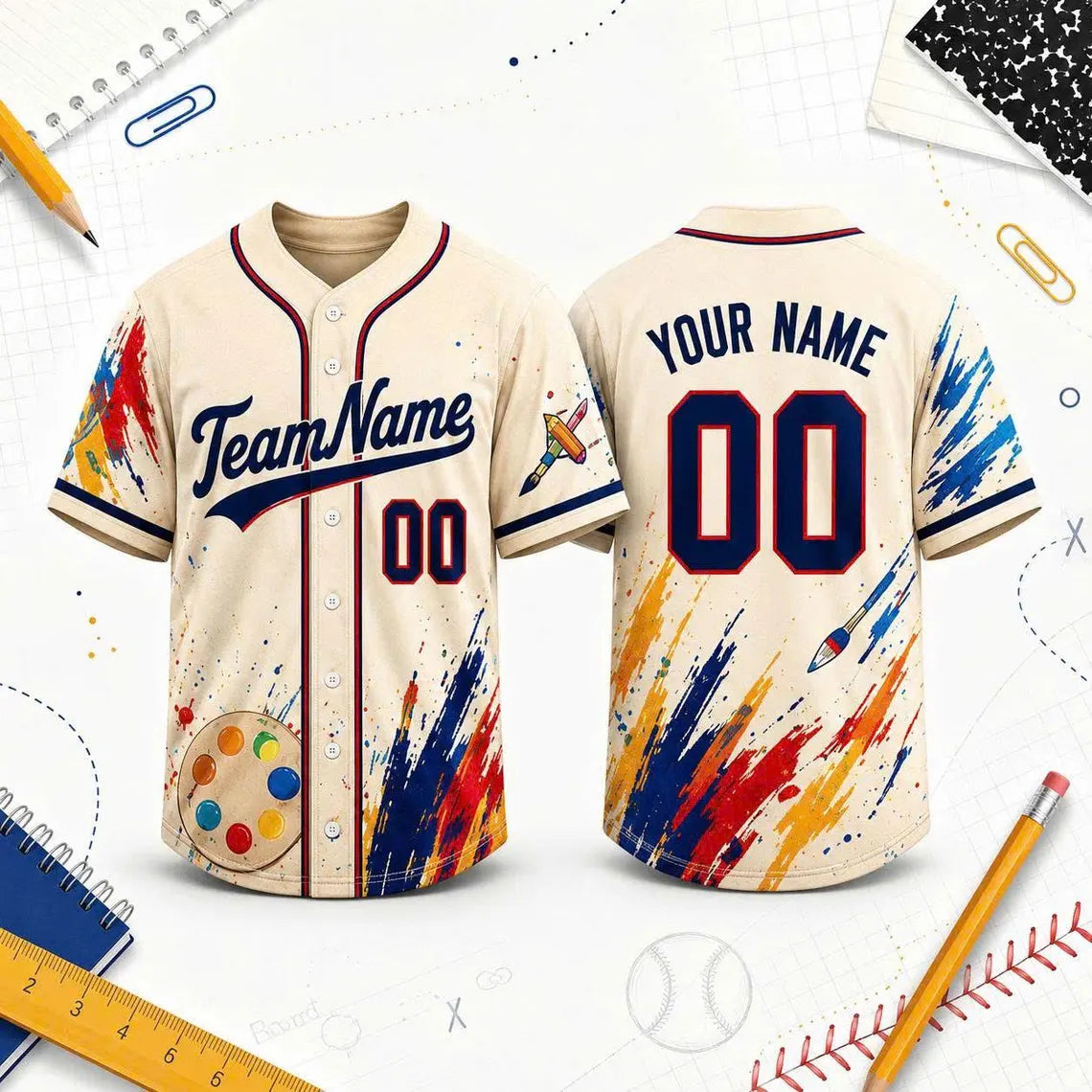 Custom Baseball Jersey, Personalized Teacher Shirt, Back to School Gift, Name & Number