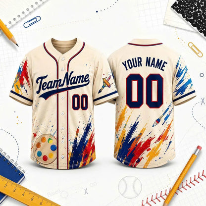 Custom Baseball Jersey, Personalized Teacher Shirt, Back to School Gift, Name & Number