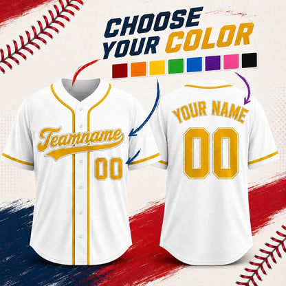 Custom Baseball Jersey, Personalized Name & Number, Team Uniform, Choose Your Colors, Sports Gift