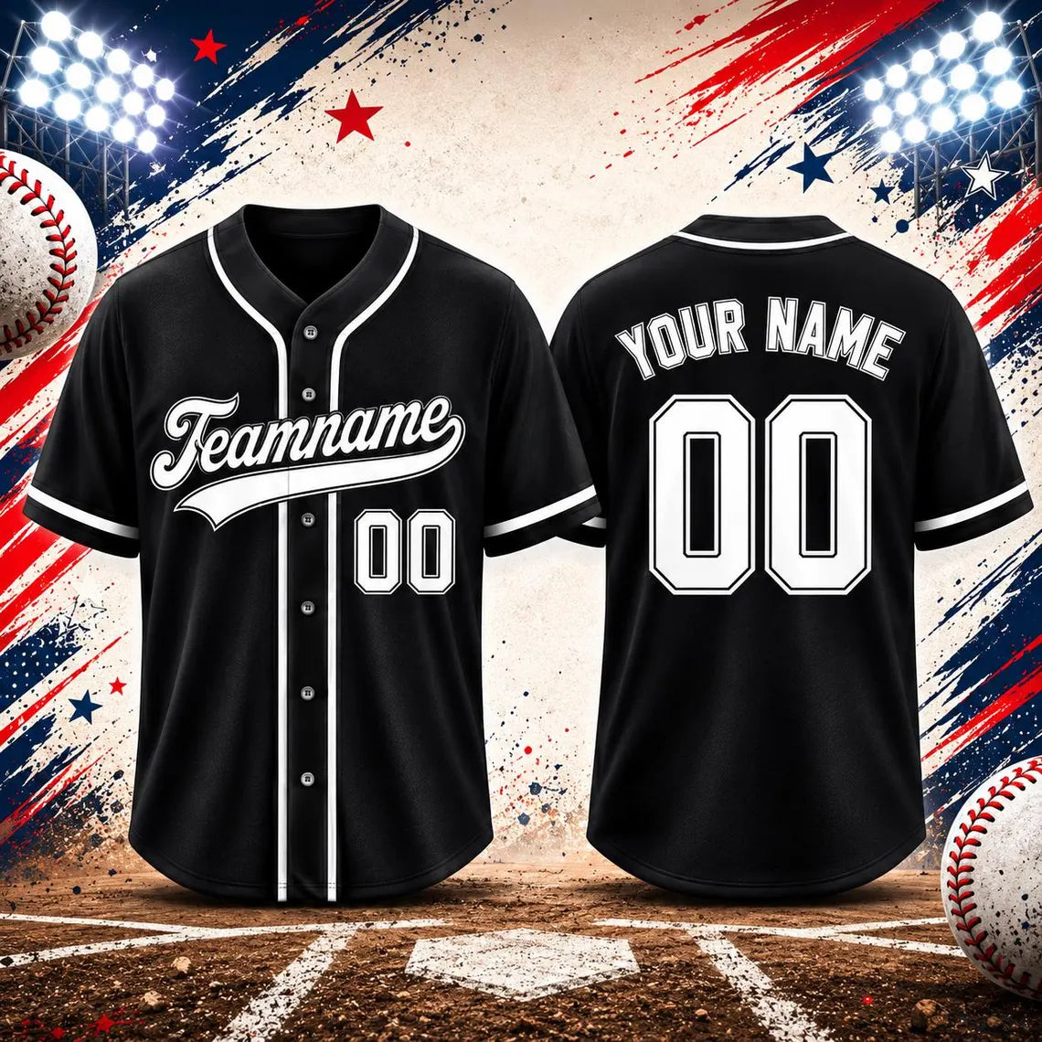 Custom Baseball Jersey, Personalized Name & Number, Team Uniform, Choose Your Colors, Sports Gift