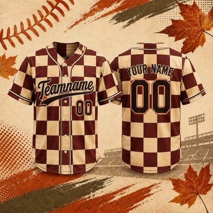 Custom Fall Baseball Jersey, Personalized Name & Number, Autumn Sports Shirt, Team Gift