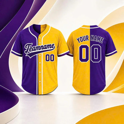 Custom Ombre Baseball Jersey, Personalized Name & Number, Mix Match Colors, Team Uniform
