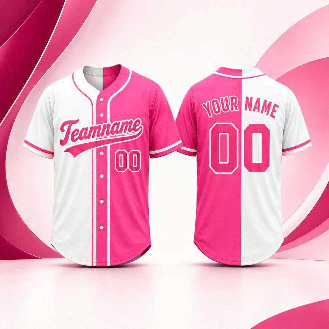 Custom Ombre Baseball Jersey, Personalized Name & Number, Mix Match Colors, Team Uniform