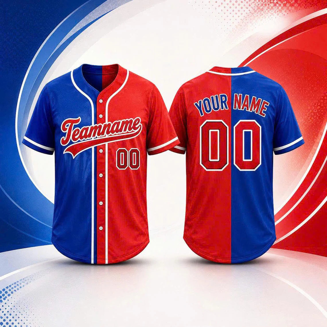 Custom Ombre Baseball Jersey, Personalized Name & Number, Mix Match Colors, Team Uniform