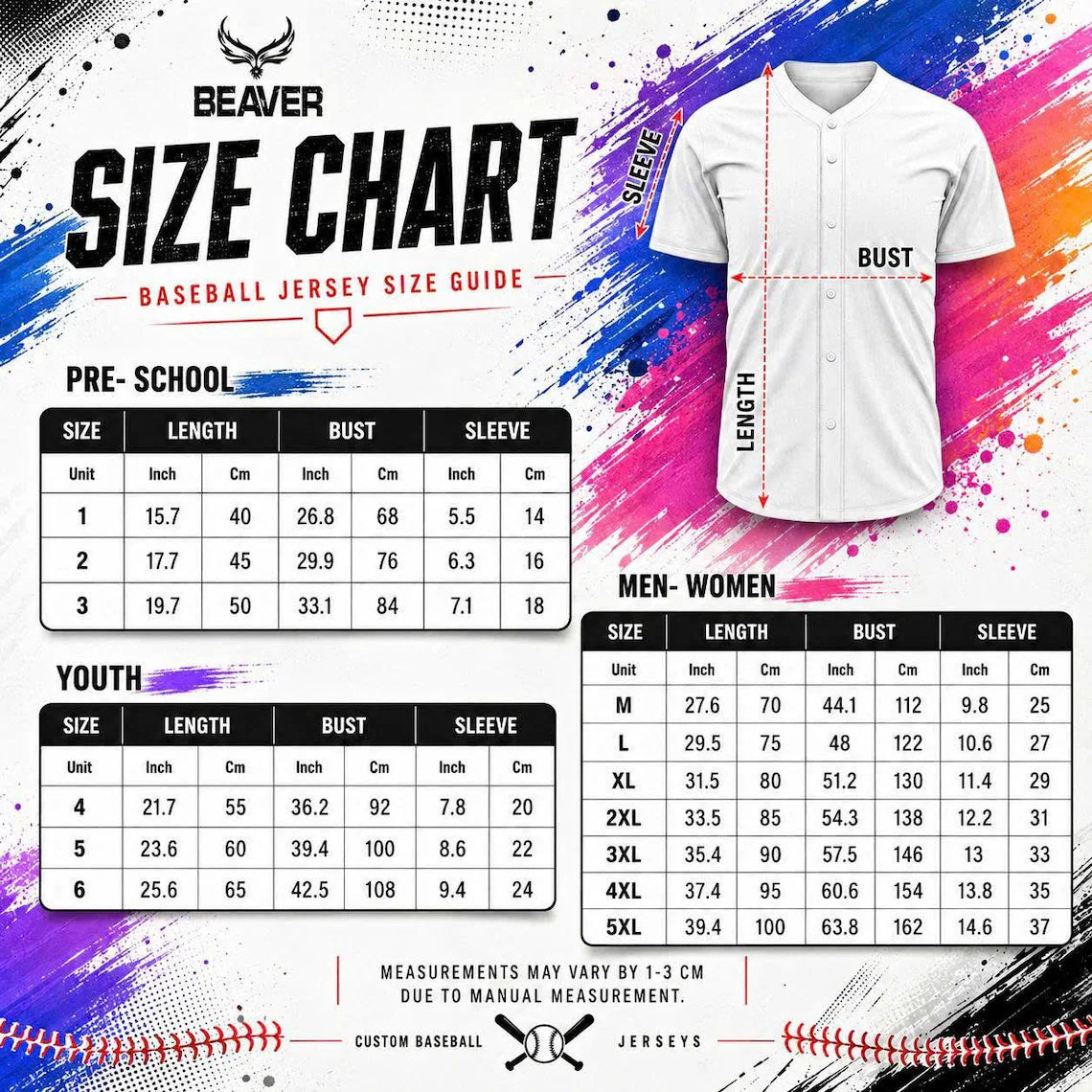 Custom Ombre Baseball Jersey, Personalized Name & Number, Mix Match Colors, Team Uniform
