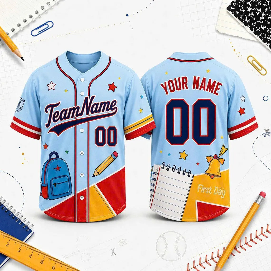 Custom Baseball Jersey, Personalized Teacher Shirt, Back to School Gift, Name & Number