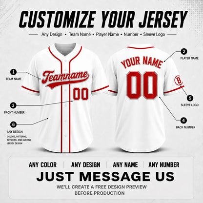 Custom Baseball Jersey, Personalized Name & Number, Team Uniform, Choose Your Colors, Sports Gift