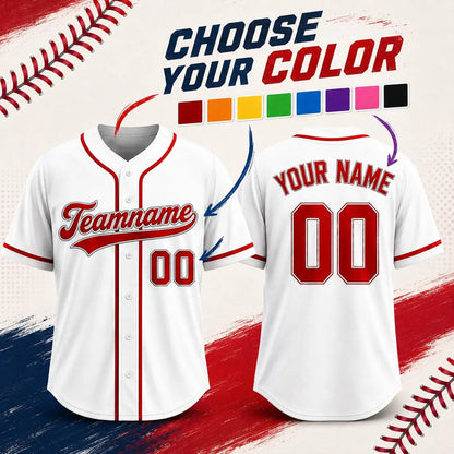 Custom Baseball Jersey, Personalized Name & Number, Team Uniform, Choose Your Colors, Sports Gift