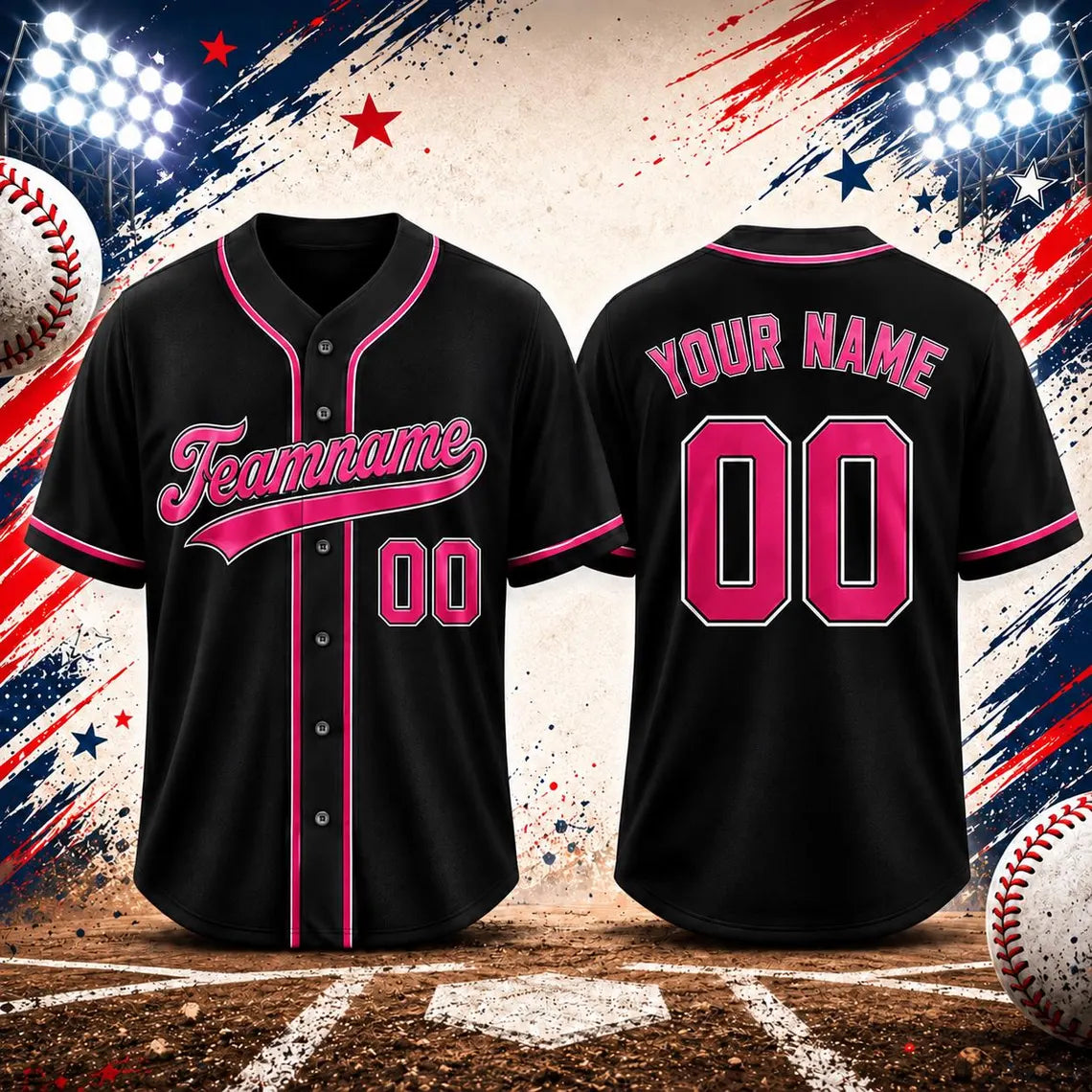 Custom Baseball Jersey, Personalized Name & Number, Team Uniform, Choose Your Colors, Sports Gift