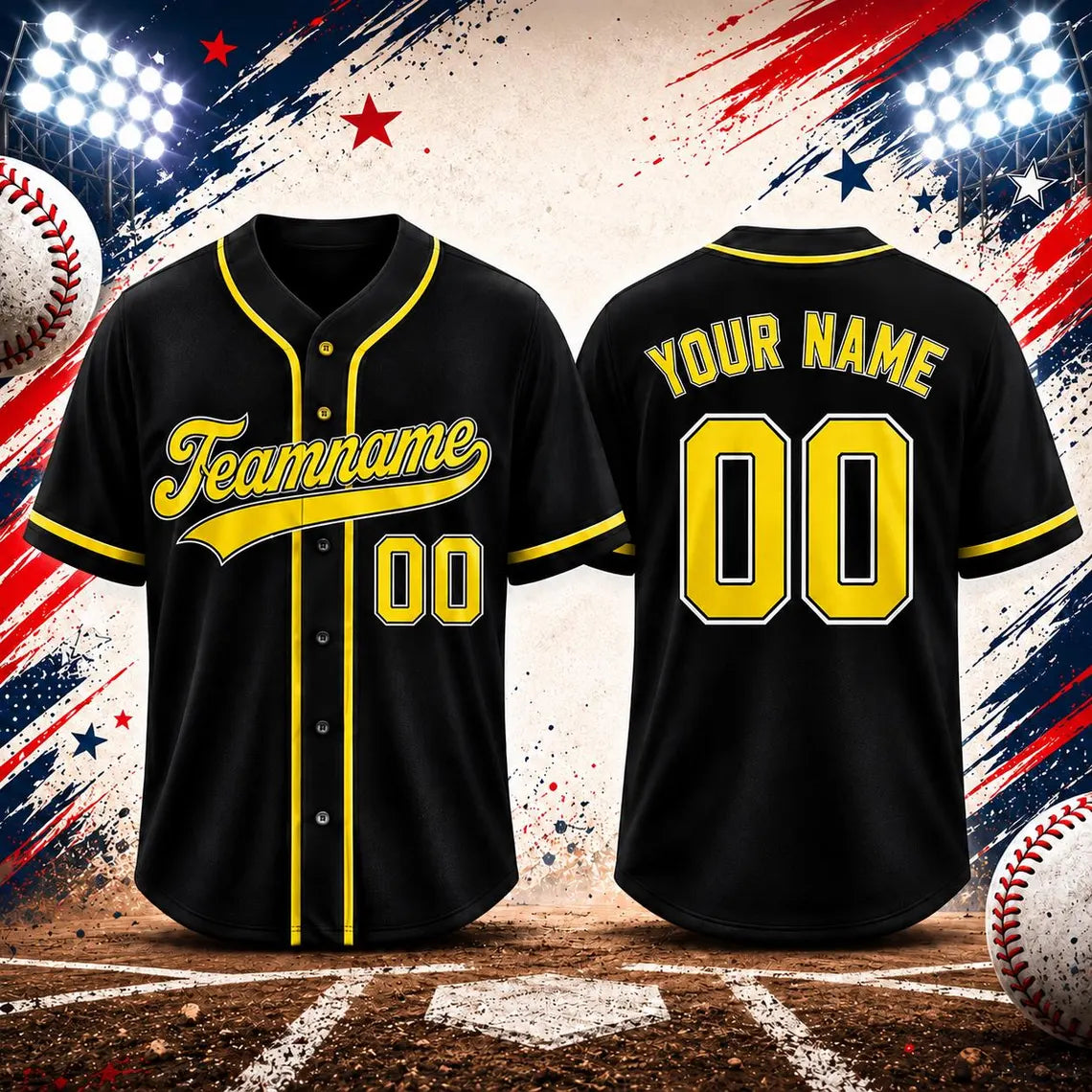 Custom Baseball Jersey, Personalized Name & Number, Team Uniform, Choose Your Colors, Sports Gift