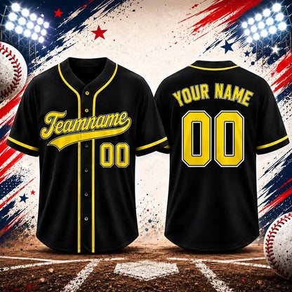 Custom Baseball Jersey, Personalized Name & Number, Team Uniform, Choose Your Colors, Sports Gift