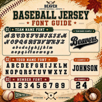 Custom Fall Baseball Jersey, Personalized Name & Number, Autumn Sports Shirt, Team Gift