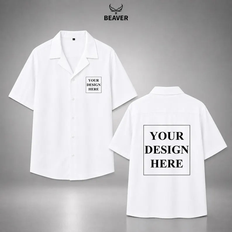Custom Button-Up Shirt – Personalized Design, Unisex Short Sleeve
