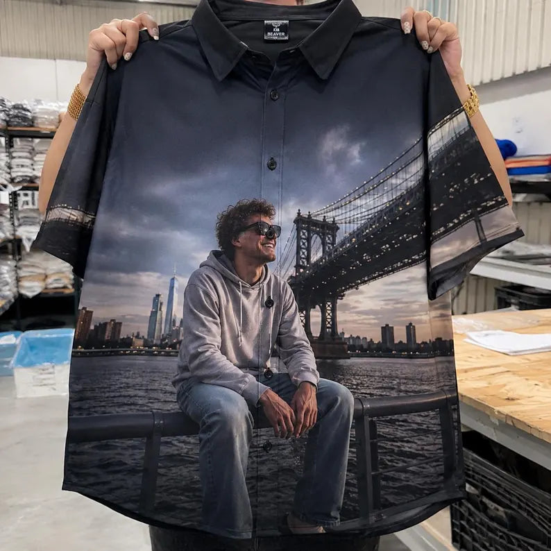 Custom Button-Up Shirt – Personalized Design, Unisex Short Sleeve