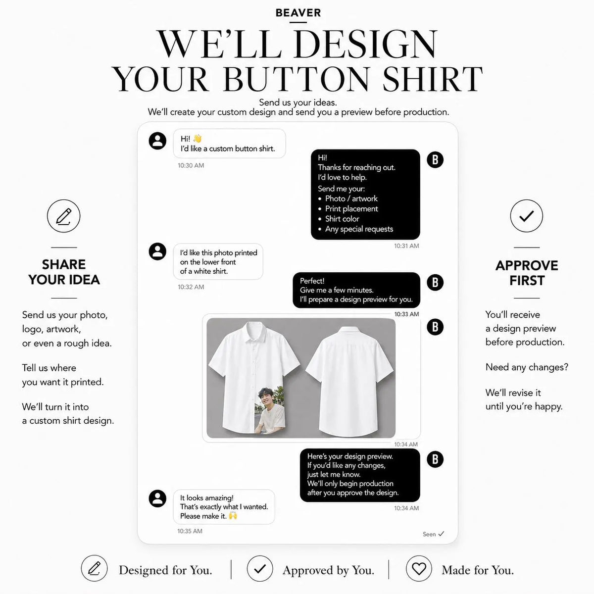 Custom Button-Up Shirt – Personalized Design, Unisex Short Sleeve