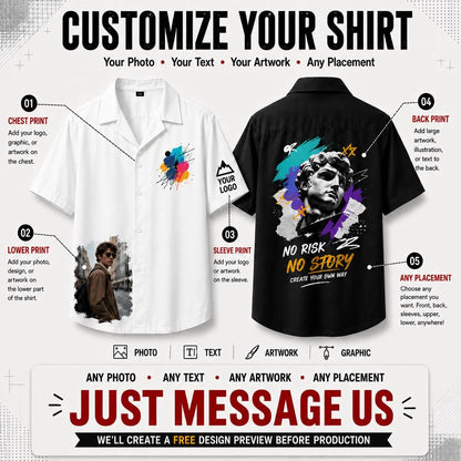 Custom Button-Up Shirt – Personalized Design, Unisex Short Sleeve